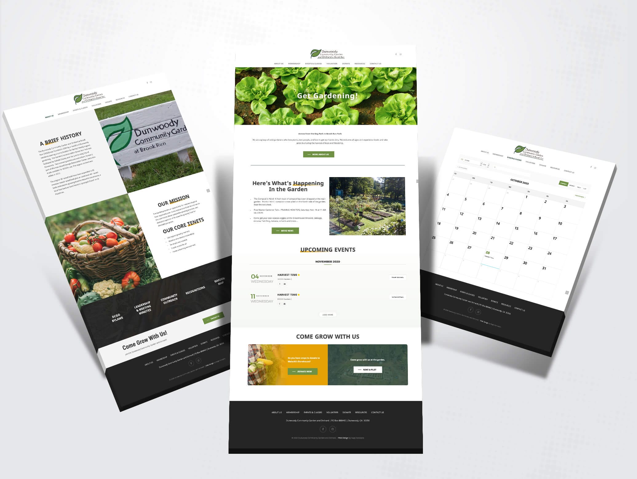 dunwoody community garden website design images