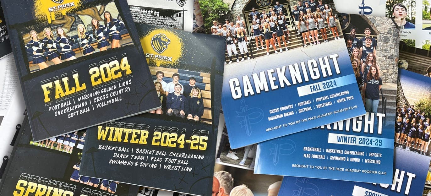 Designing for School Spirit: A Look Inside Our Media Guide Collaborations with St. Pius X and Pace Academy